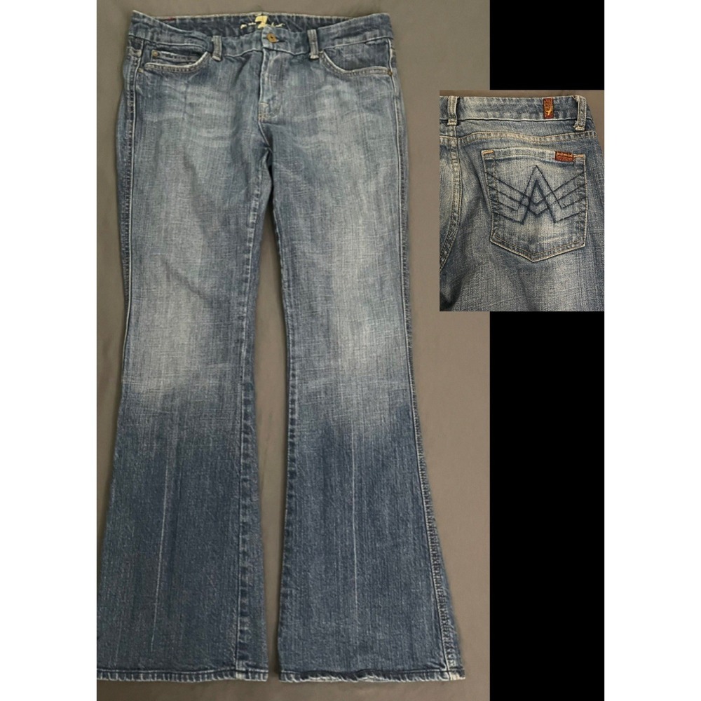 7 for all mankind Jeans Womens Size 29 Bootcut Low Rise A Pocket Med Wash